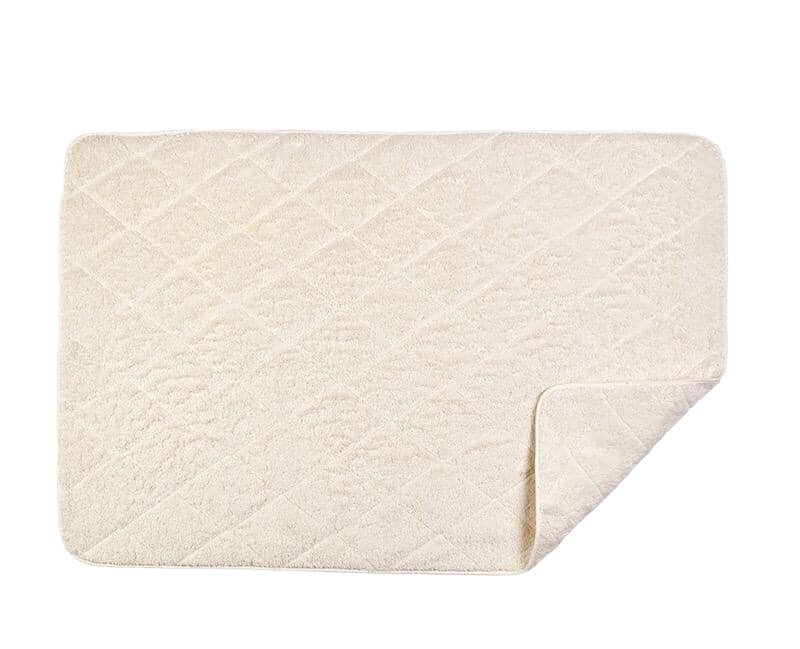Cairo Quilted Tub Mat in Ivory with Ivory by Matouk at Fig Linens and Home