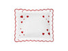Hearts Mini Pillow in Cardinal Red - Matouk Baby Pillows at Fig Linens and Home