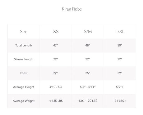 Kiran Robe Sizing  | Matouk Robes - Light weight waffle robe at Fig Linens and Home