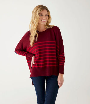 amour cherry and wine striped sweater by mer sea - Fig Linens and Home 3