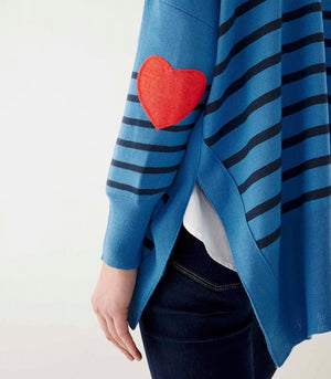 amour azure blue and navy striped sweater by mer sea - Fig Linens and Home 4