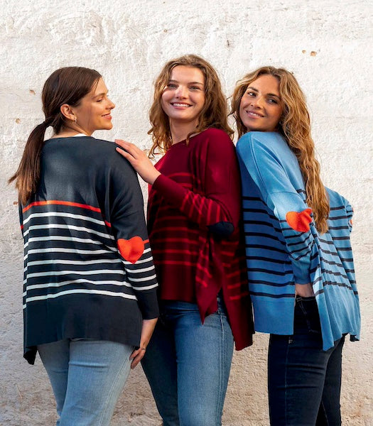 amour scarlet navy striped sweater by mer sea - Fig Linens and Home 2