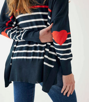 amour scarlet navy striped sweater by mer sea - Fig Linens and Home 5