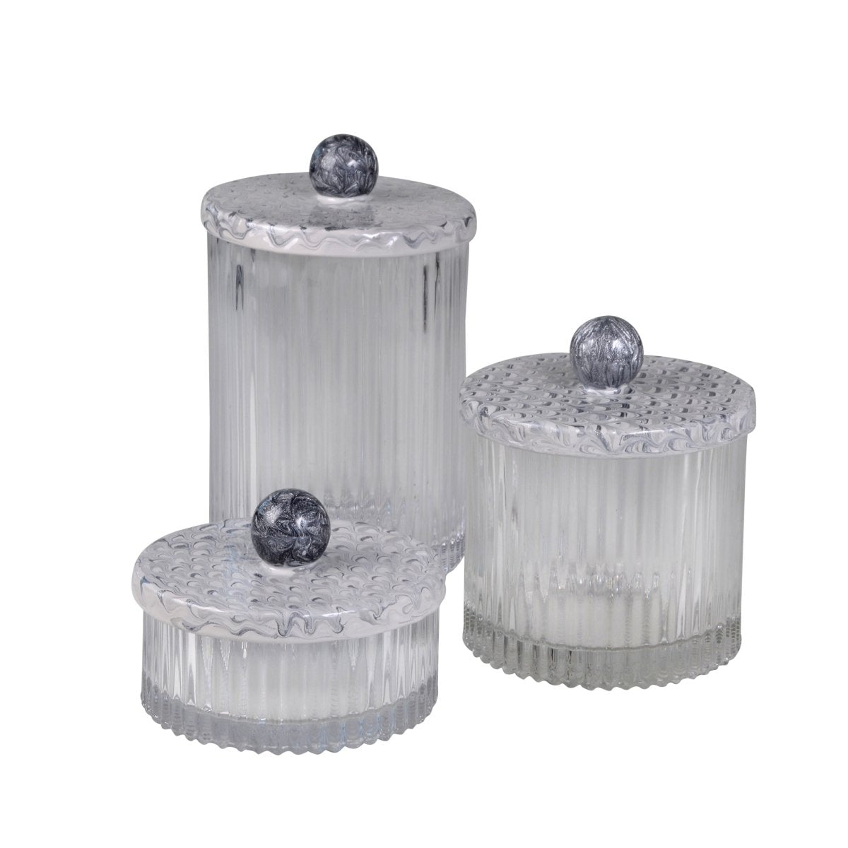 Mike + Ally -Atlantic Set of 3 Jars - Bathroom Accessories at Fig Linens and Home