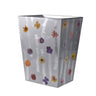Mike + Ally Bath Accessories | Fleur Wild Flowers with Cabochon Silver Wastebasket