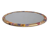 Mike + Ally Bath Accessories | Fleur Wild Flowers with Cabochon Gold Round Mirrored Vanity Tray