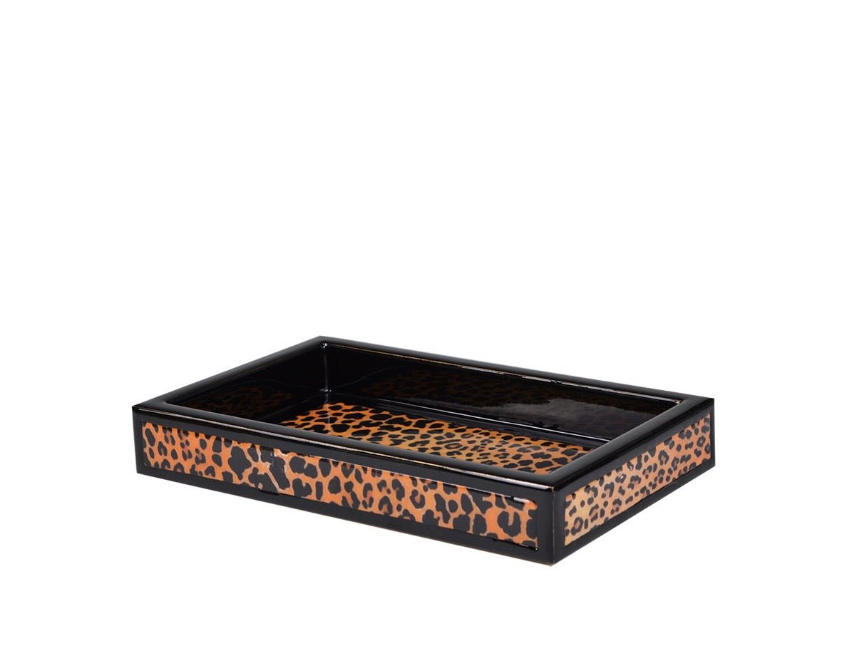 Mike Ally Congo Animal Print Bath Accessories Tray at Fig Linens and Home