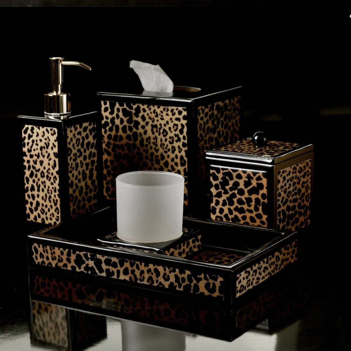 Mike Ally Congo Animal Print Bath Accessories set at Fig Linens and Home