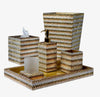 Mike + Ally Biarritz Solid Swarovski Crystals Bath Accessories by Mike + Ally - Gold Make Up Brush Holder ( 3.25"W x 4.25"H) at FIG LINENS AND HOME - 10