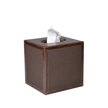 Tissue Cover in Bronze - Shagreen Luxury Bath Accessories by Mike + Ally at Fig Linens and Home