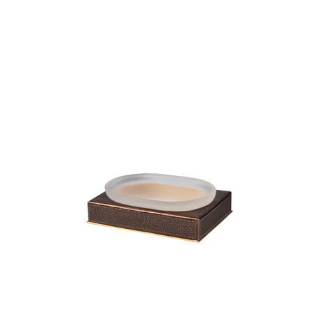 Soap Dish in Bronze - Shagreen Luxury Bath Accessories by Mike + Ally at Fig Linens and Home