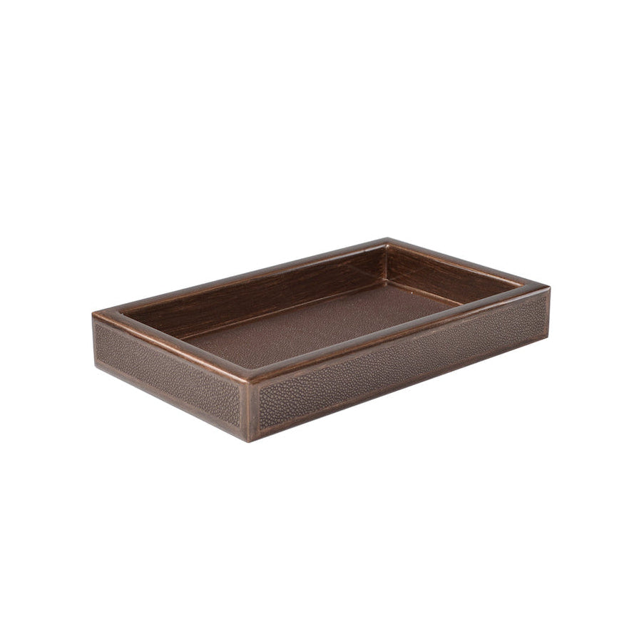 Vanity Tray in Bronze - Shagreen Luxury Bath Accessories by Mike + Ally at Fig Linens and Home