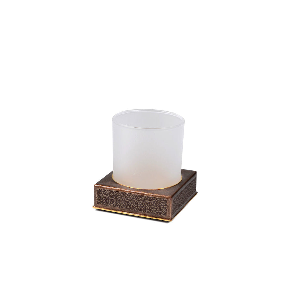Tumbler in Bronze - Shagreen Luxury Bath Accessories by Mike + Ally at Fig Linens and Home