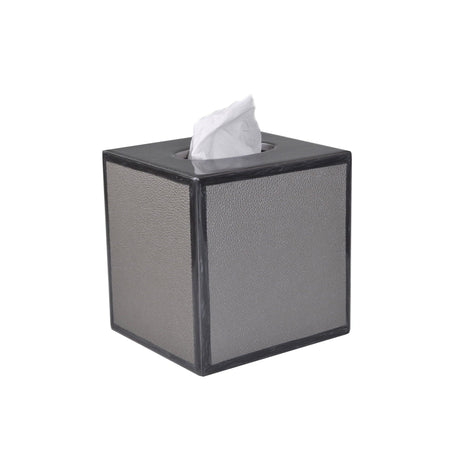 Tissue Cover in Charcoal - Shagreen Luxury Bath Accessories by Mike + Ally at Fig Linens and Home