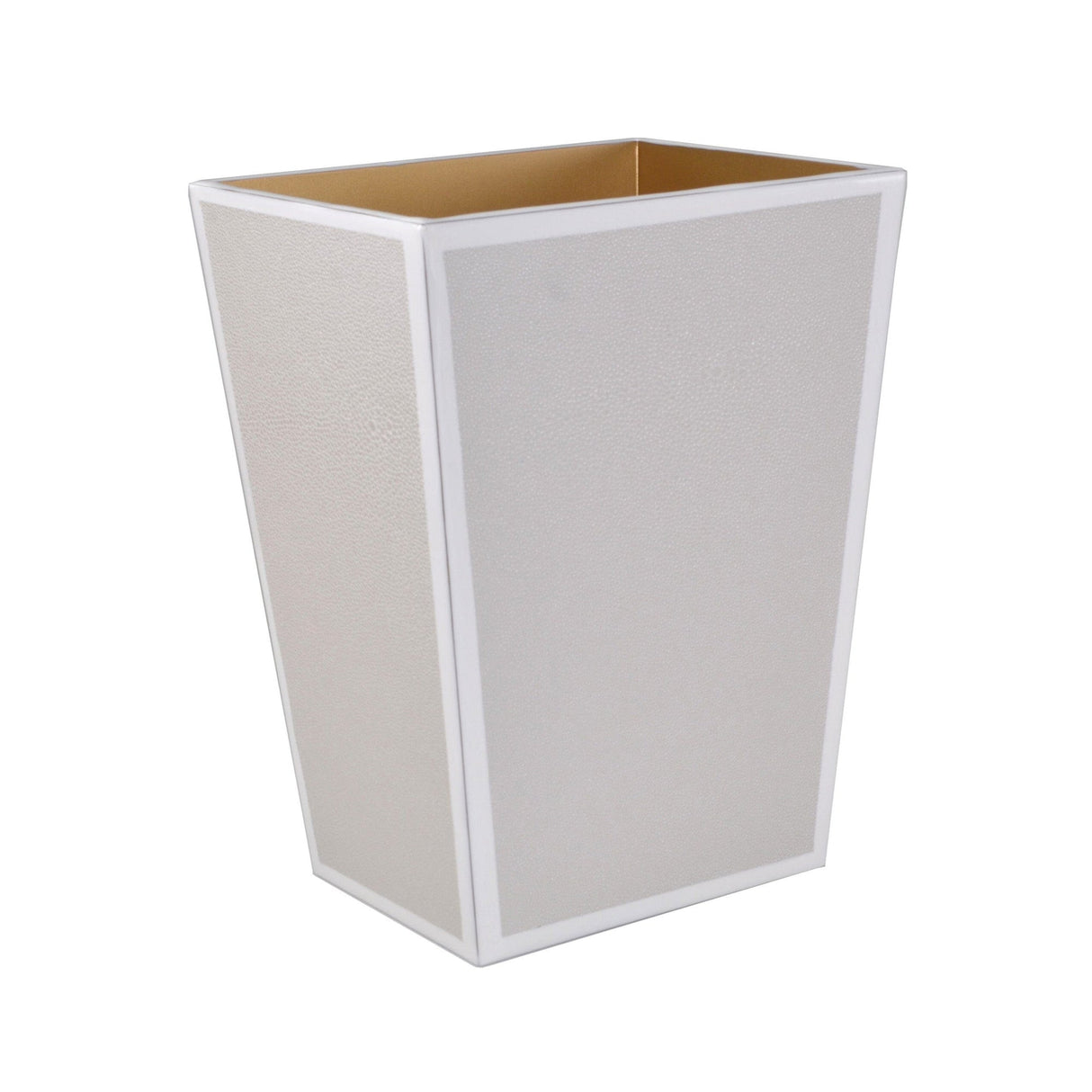 Wastebasket in Pearl - Shagreen Luxury Bath Accessories by Mike + Ally at Fig Linens and Home