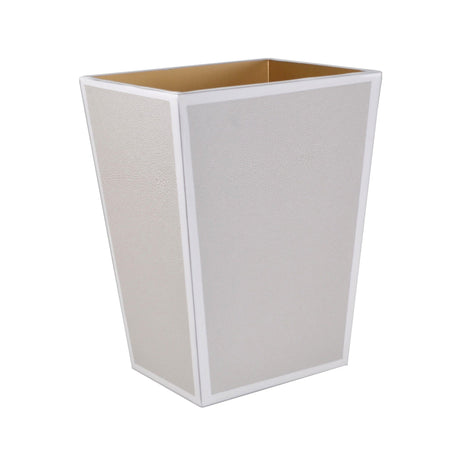 Wastebasket in Pearl - Shagreen Luxury Bath Accessories by Mike + Ally at Fig Linens and Home
