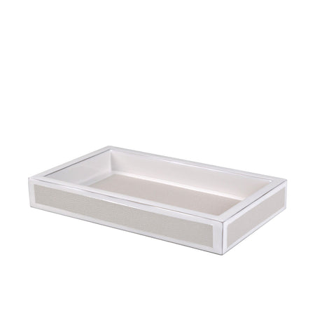 Vanity Tray in Pearl - Shagreen Luxury Bath Accessories by Mike + Ally at Fig Linens and Home