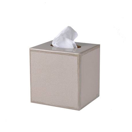 Tissue Cover in Putty - Shagreen Luxury Bath Accessories by Mike + Ally at Fig Linens and Home