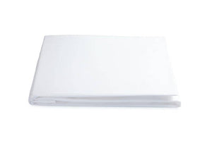 Milano White Percale Fitted Sheet - Matouk at Fig Linens and Home - low profile mattress