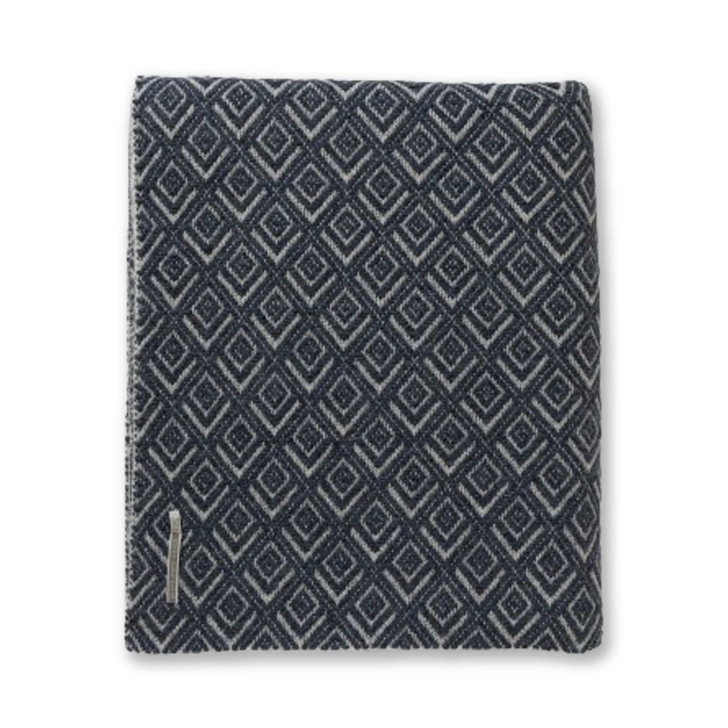 Mystic Bed Blanket by Alicia Adams Alpaca - Navy Blue with Ivory at Fig Linens and Home