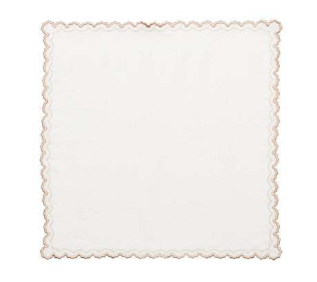 Kim Seybert Arches Napkins in White & Natural Set of 4 by Kim Seybert - White/Natural Napkins Set of 4 - 21"L x 21"W x 0.1"H at FIG LINENS AND HOME - 4