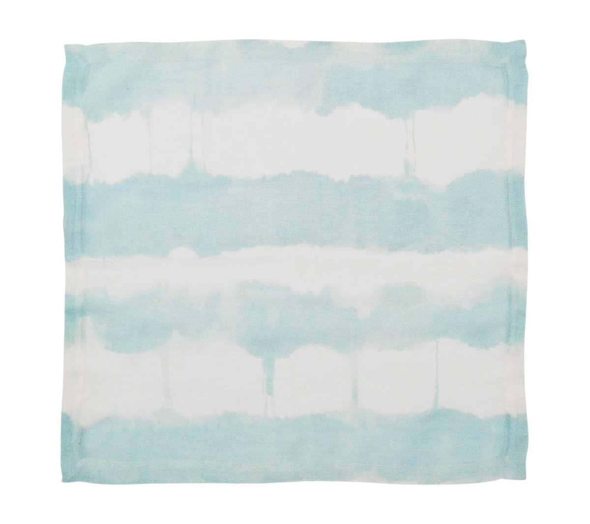 Kim Seybert Watercolor Stripe Napkins in White & Seafoam Set of 4 by Kim Seybert - White/Seafoam 21"L x 21"W x 0.1"H Napkin - Set of 4 at FIG LINENS AND HOME - 2