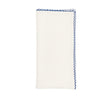 Kim Seybert Casbah Napkins Set of 4 White & Blue by Kim Seybert - White/Blue Set of 4 Napkins - 21"L x 21"W x 0.1"H at FIG LINENS AND HOME - 1