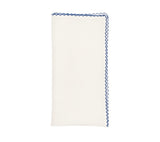 Kim Seybert Casbah Napkins Set of 4 White & Blue by Kim Seybert - White/Blue Set of 4 Napkins - 21"L x 21"W x 0.1"H at FIG LINENS AND HOME - 1