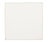 Kim Seybert Casbah Napkins Set of 4 White & Green by Kim Seybert - White/Green Set of 4 Napkins - 21"L x 21"W x 0.1"H at FIG LINENS AND HOME - 3