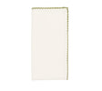 Kim Seybert Casbah Napkins Set of 4 White & Green by Kim Seybert - White/Green Set of 4 Napkins - 21"L x 21"W x 0.1"H at FIG LINENS AND HOME - 1