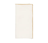 Kim Seybert Casbah Napkins Set of 4 White & Natural by Kim Seybert - White/Natural Set of 4 Napkins - 21"L x 21"W x 0.1"H at FIG LINENS AND HOME - 1
