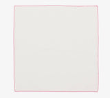 Kim Seybert Casbah Napkins Set of 4 White & Pink by Kim Seybert - White/Pink Set of 4 Napkins - 21"L x 21"W x 0.1"H at FIG LINENS AND HOME - 3
