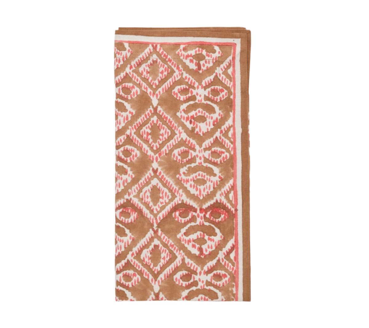 Kim Seybert Alfresco Napkins Set of 4 in Brown & Orange by Kim Seybert - Brown/Orange Napkins Set of 4 - 21"L x 21"W x 0.1"H at FIG LINENS AND HOME - 1