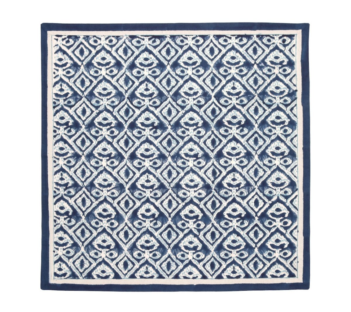 Kim Seybert Alfresco Napkins Set of 4 in Navy & Blue by Kim Seybert - Navy/Blue Napkins Set of 4 - 21"L x 21"W x 0.1"H at FIG LINENS AND HOME - 3
