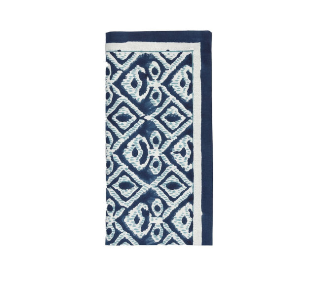 Kim Seybert Alfresco Napkins Set of 4 in Navy & Blue by Kim Seybert - Navy/Blue Napkins Set of 4 - 21"L x 21"W x 0.1"H at FIG LINENS AND HOME - 1