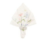 Kim Seybert Vista Napkins in White & Multi by Kim Seybert - White/Multi Set of 4 Napkins - 21"L x 21"W x 0.1"H at FIG LINENS AND HOME - 2