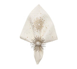 Kim Seybert Starburst Napkin in White Gold & Silver Set of 4 by Kim Seybert - WHITE/GOLD/SILVER 21"L x 21"W x 0.1"H Napkin - Set of 4 at FIG LINENS AND HOME - 3