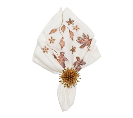 Kim Seybert Maple Hues Napkin in White & Multi Set of 4 by Kim Seybert - WHITE/MULTI 21"L x 21"W x 0.1"H Napkin - Set of 4 at FIG LINENS AND HOME - 1