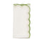 Kim Seybert Lune Napkin in White, Green & Gold - Set of 4 Cloth Napkins Folded at Fig Linens & Home