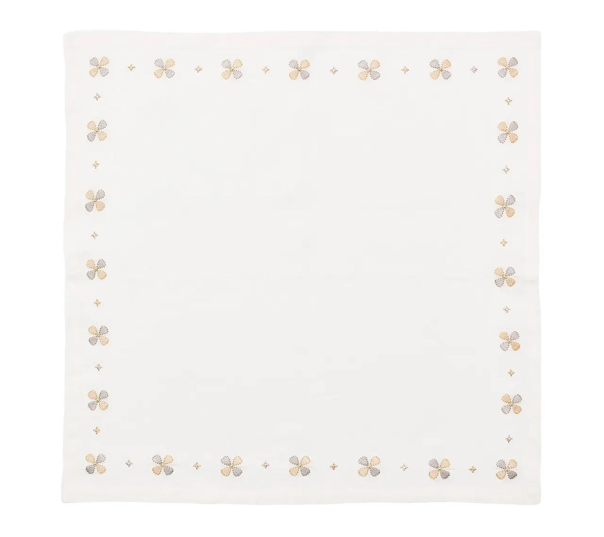 Clover White/Natural/Gray Napkin Detail 6 | Kim Seybert at Fig Linens and Home