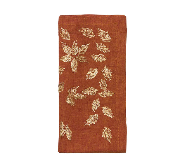 Gilded Breeze Rust/Gold Napkin | Kim Seybert at Fig Linens and Home