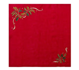Holly Ribbon Red/Green/Gold Napkin Detail 5 | Kim Seybert at Fig Linens and Home