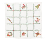 Xmas Trellis White/Red/Green Napkin Detail 6 | Kim Seybert at Fig Linens and Home
