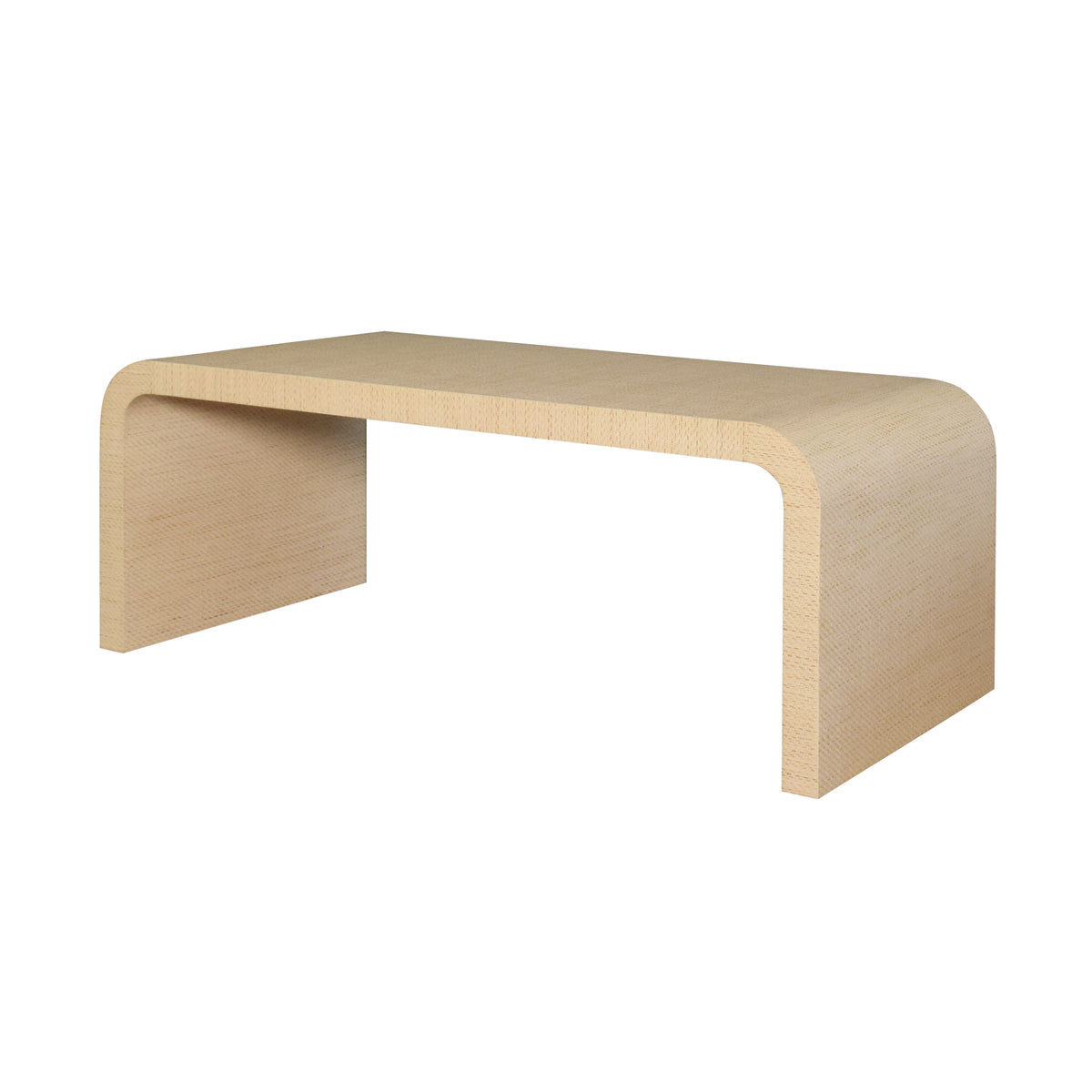 Newbury Natural Grasscloth Waterfall Coffee Table by Worlds Away at Fig Linens and Home - Angle View