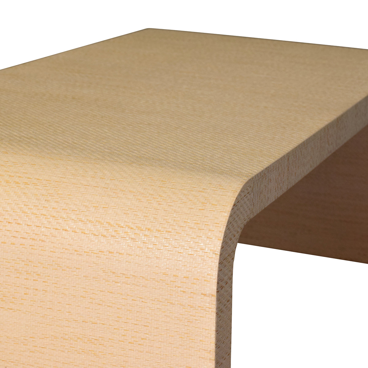 Newbury Natural Grasscloth Waterfall Coffee Table by Worlds Away at Fig Linens and Home Detail View