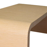 Newbury Natural Grasscloth Waterfall Coffee Table by Worlds Away at Fig Linens and Home Detail View