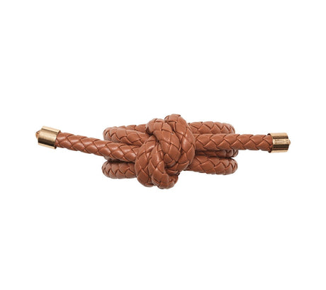 Kim Seybert Table - Rope Knot Brown Faux Leather Napkin Rings at Fig Linens and Home 6