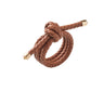 Kim Seybert Table - Rope Knot Brown Faux Leather Napkin Rings at Fig Linens and Home 1