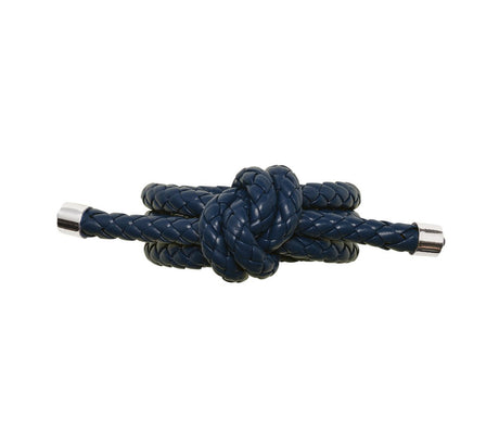 Kim Seybert Table - Rope Knot Navy Blue Faux Leather Napkin Rings at Fig Linens and Home 6