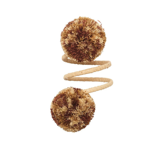 Kim Seybert Casbah Napkin Rings Set of 4 in Natural & Brown by Kim Seybert - Natural/Brown Set of 4 Napkin Rings - 2.1"L x 4"W x 2.8"H at FIG LINENS AND HOME - 1